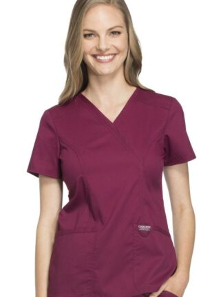 WW610 Revolution Mock Wrap Top Wine