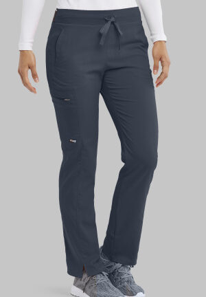 GRSP500 Spandex Stretch Kim Drawstring Straight Leg Pant Pewter
