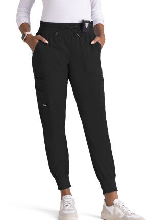 GRSP527A Spandex Stretch Carly Jogger Pant Black