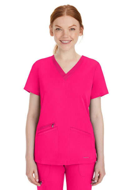 2530 HH Works Mariah V-Neck Top Hot Pink