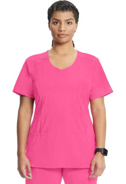 2624A Infinity Round Neck Top Hot Pink