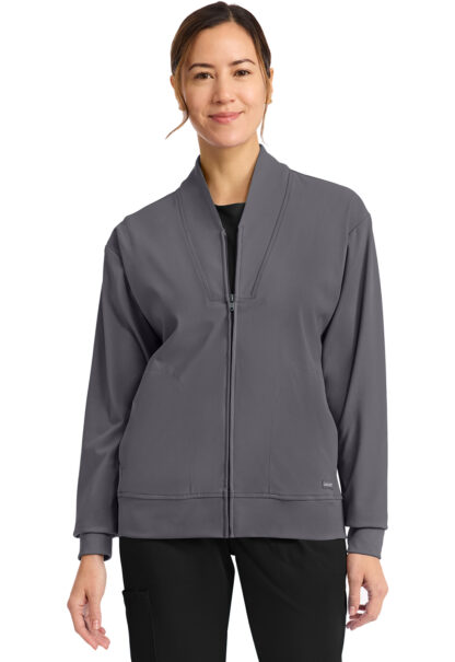 CK353 Achieve Zip-Front Warm Up Jacket Pewter