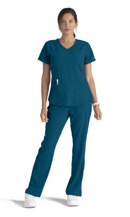 SK101 Skechers Breeze V-Neck Top Caribbean Blue