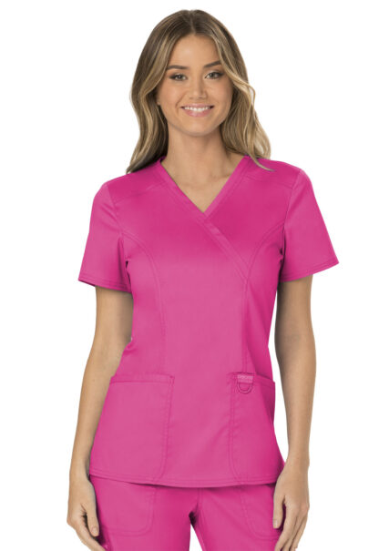 WW610 Revolution Mock Wrap Top Hot Pink