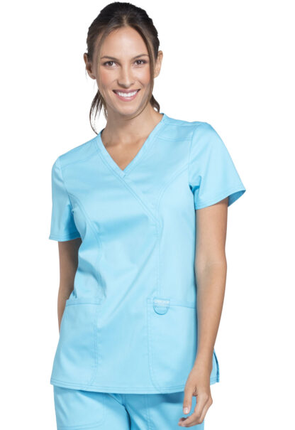 WW610 Revolution Mock Wrap Top Turquoise