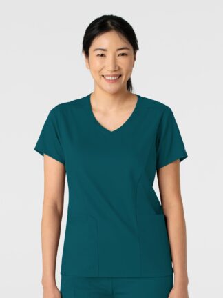 6251 Boundless 2-Pocket V-Neck Top Caribbean Blue