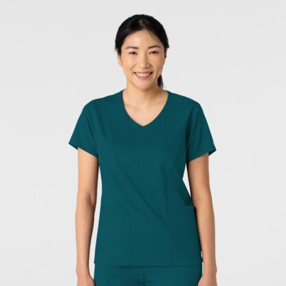 6251 Boundless 2-Pocket V-Neck Top Caribbean Blue