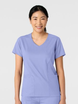 6251 Boundless 2-Pocket V-Neck Top Ceil Blue