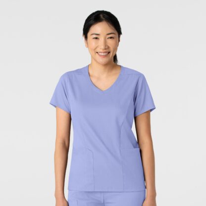 6251 Boundless 2-Pocket V-Neck Top Ceil Blue