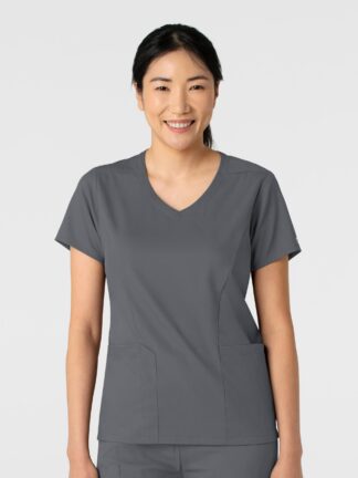 6251 Boundless 2-Pocket V-Neck Top Pewter