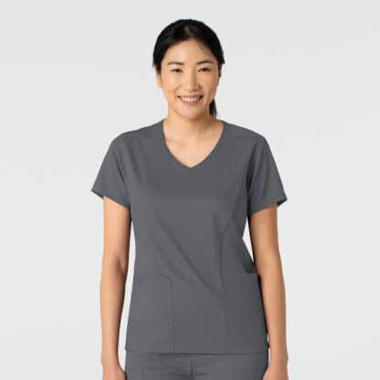 6251 Boundless 2-Pocket V-Neck Top Pewter