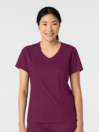 6251 Boundless 2-Pocket V-Neck Top Wine