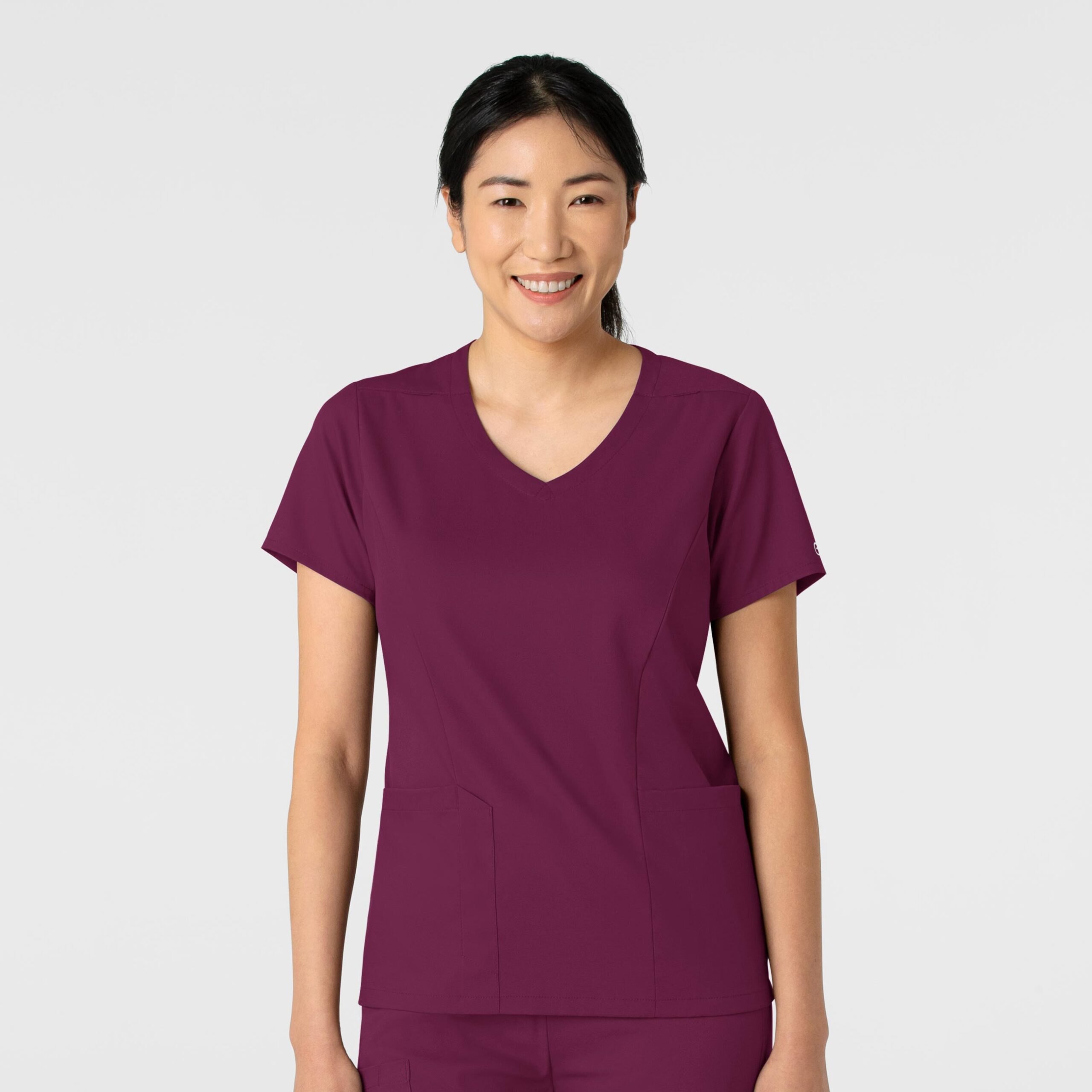 6251 Boundless 2-Pocket V-Neck Top Wine