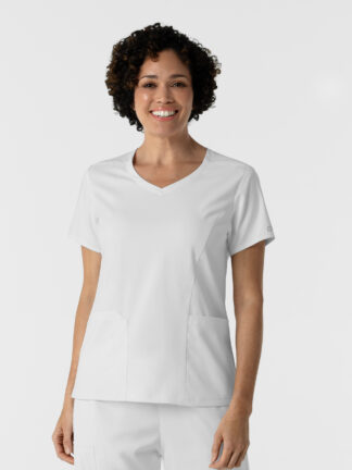 6251 Boundless 2-Pocket V-Neck Top White