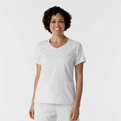 6251 Boundless 2-Pocket V-Neck Top White