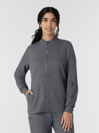 8151 Boundless Zipper Warm-Up Jacket Pewter