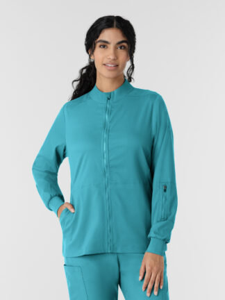 8151 Boundless Zipper Warm-Up Jacket Teal Blue