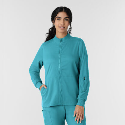 8151 Boundless Zipper Warm-Up Jacket Teal Blue