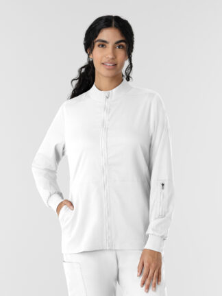8151 Boundless Zipper Warm-Up Jacket White