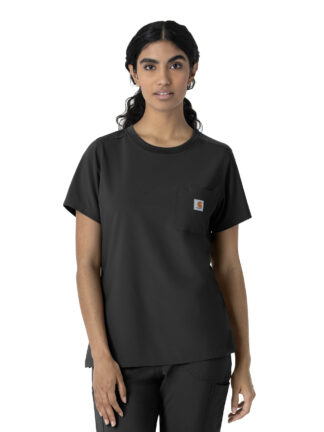C13510 Force Cross-Flex Crew Neck Scrub Top Black