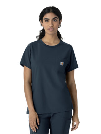 C13510 Force Cross-Flex Crew Neck Scrub Top Navy