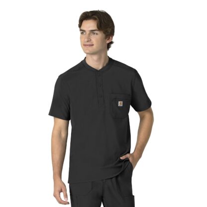 C16310 Force Cross-Flex Henley Top Black
