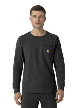 C16610 Force Cross-Flex Crew Neck Long Sleeve Top Black