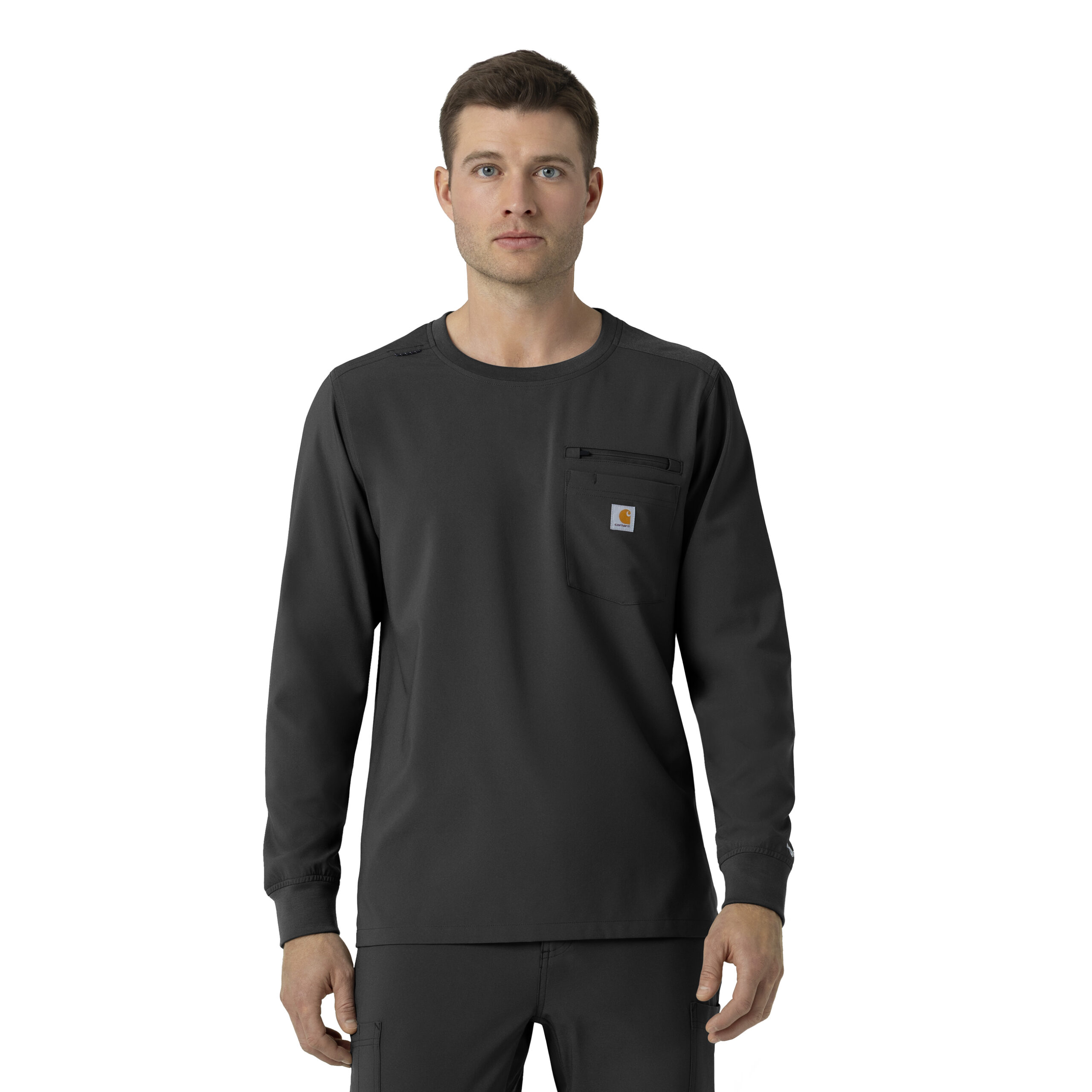 C16610 Force Cross-Flex Crew Neck Long Sleeve Top Black