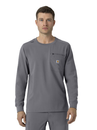 C16610 Force Cross-Flex Crew Neck Long Sleeve Top Pewter