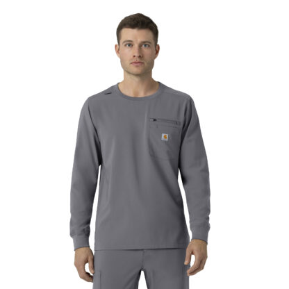 C16610 Force Cross-Flex Crew Neck Long Sleeve Top Pewter