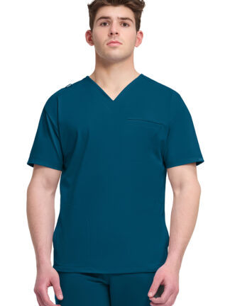 CK729 Achieve 3-Pocket V-Neck Top Caribbean Blue
