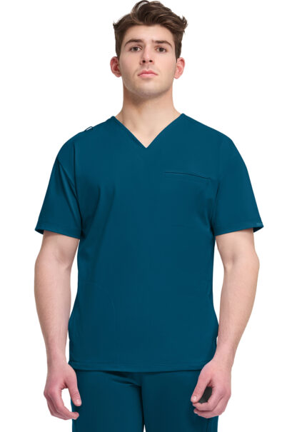 CK729 Achieve 3-Pocket V-Neck Top Caribbean Blue