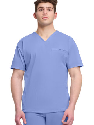 CK729 Achieve 3-Pocket V-Neck Top Ceil Blue