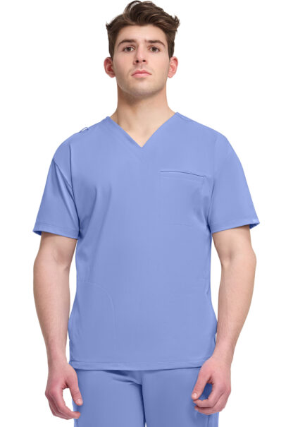 CK729 Achieve 3-Pocket V-Neck Top Ceil Blue