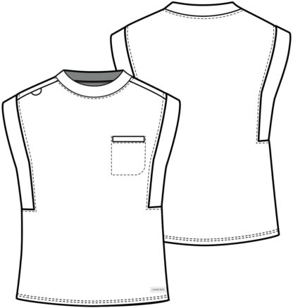 CK936 Achieve 1-Pocket Crew Neck Top Ceil Blue - Image 2