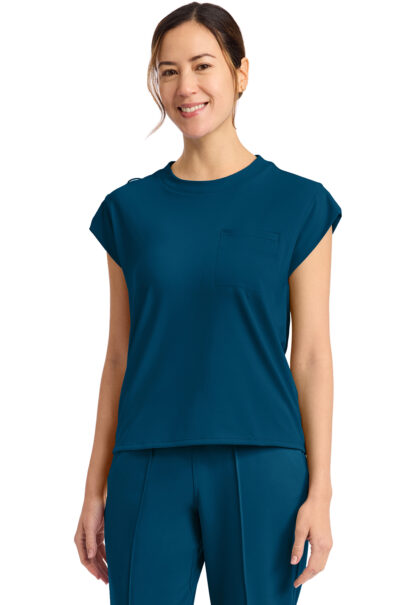 CK936 Achieve 1-Pocket Crew Neck Top Caribbean Blue
