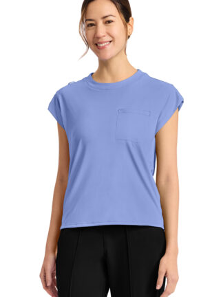 CK936 Achieve 1-Pocket Crew Neck Top Ceil Blue