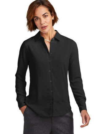 Brooks Brothers Women's Full-Button Satin Blouse BB18007