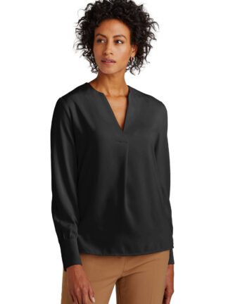 Brooks Brothers Women's Open-Neck Satin Blouse BB18009