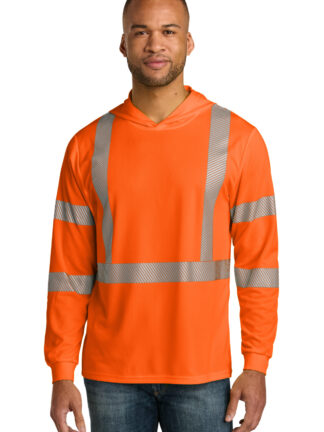 CornerStone ANSI 107 Class 3 Long Sleeve Segmented Tape Hooded Tee CS208
