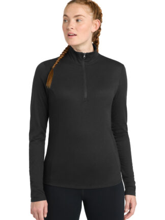 Sport-Tek Women's PosiCharge Tri-Blend Wicking 1/4-Zip Pullover. LST407