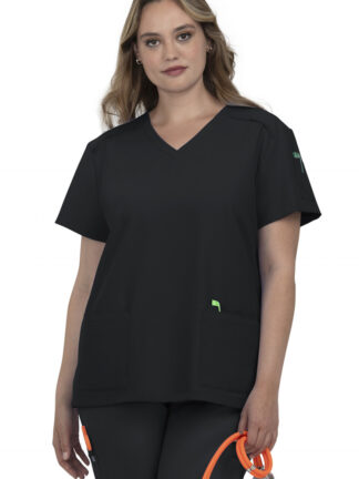 C101 Cureology Cardi 2 Pocket Top Black