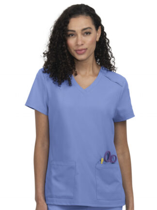 C101 Cureology Cardi 2 Pocket Top Ceil Blue