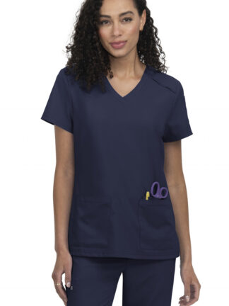 C101 Cureology Cardi 2 Pocket Top Navy