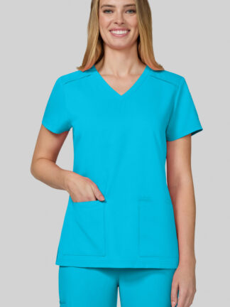 C101 Cureology Cardi 2 Pocket Top Turquoise