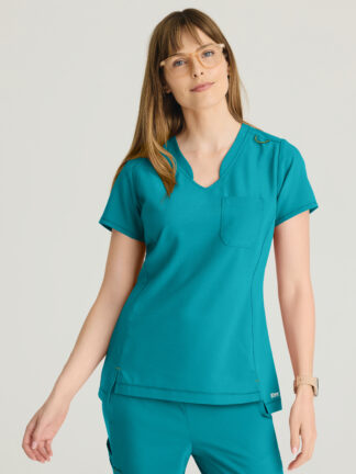 GSST181 Evolve Stretch Sway Tuck-In Top Teal Blue