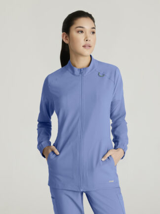 GSSW886 Evolve Stretch Vitrue Warm Up Jacket Ceil Blue