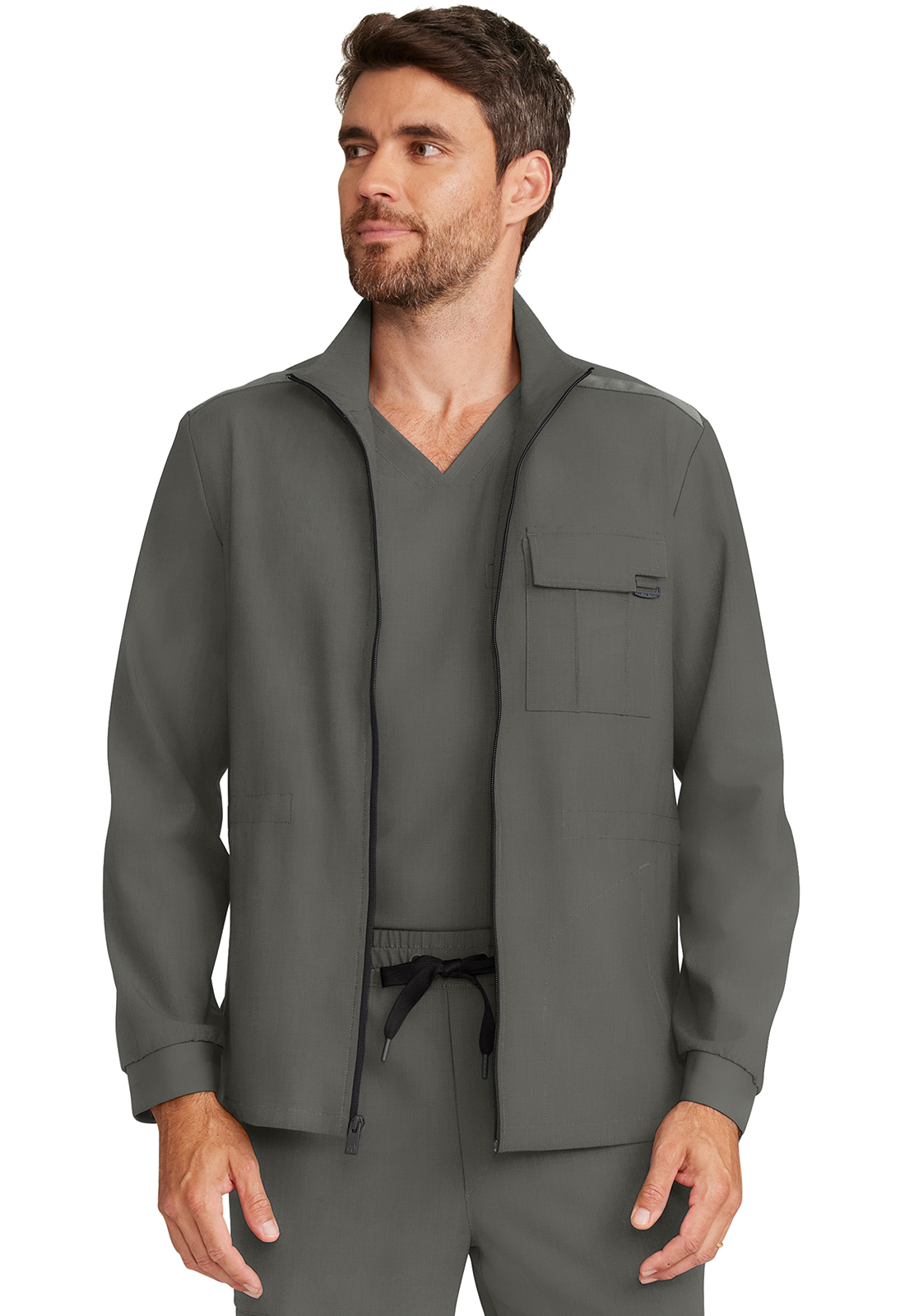 HH361 Quest Zip Front Utility Jacket Pewter