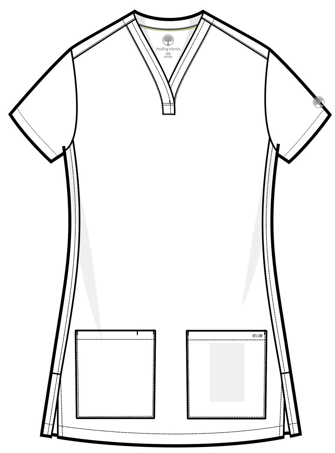 HH751 Quest Briana Y-Neck Top Navy - Image 2