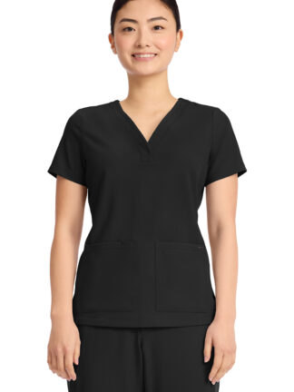 HH751 Quest Briana Y-Neck Top Black